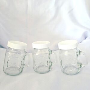 Golden Harvest Mason Jar Glass Shaker Set Salt Pepper Spices Vintage With Lids